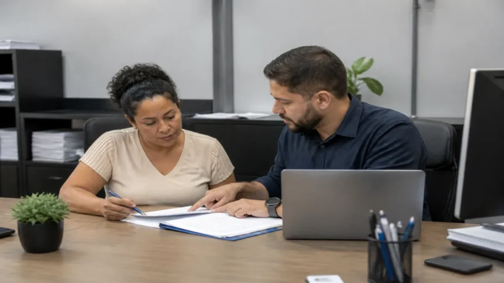 Momento de consulta em receita, e-cac, estado e município durante atividade de regularização de CNPJ.