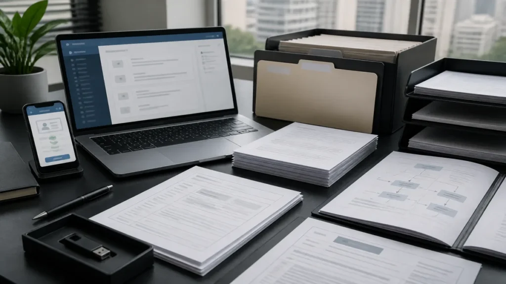 5 passos para regularizar CNPJ em SP e evitar bloqueios fiscais 1 Momento de separe os documentos para regularização antes de abrir protocolos durante atividade de regularizar CNPJ em SP.